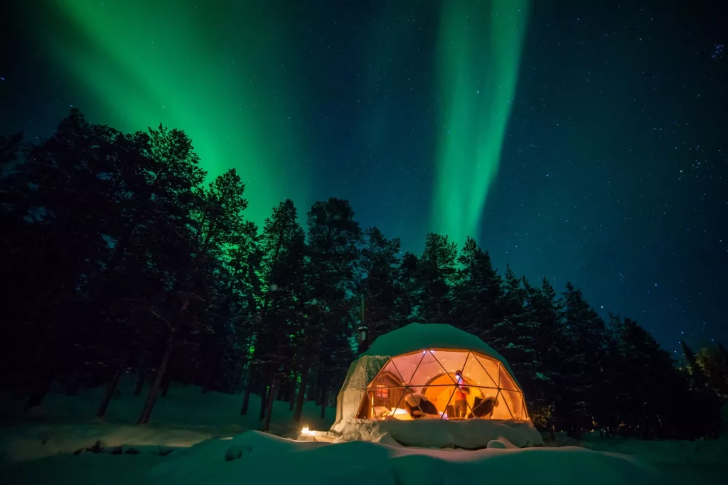 Sleeping in a Glass Igloo