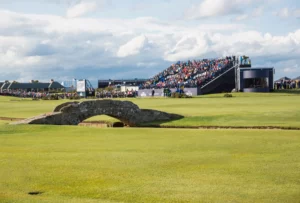 Playing golf at the