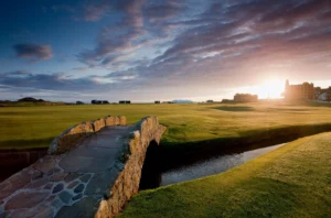 Playing golf at the